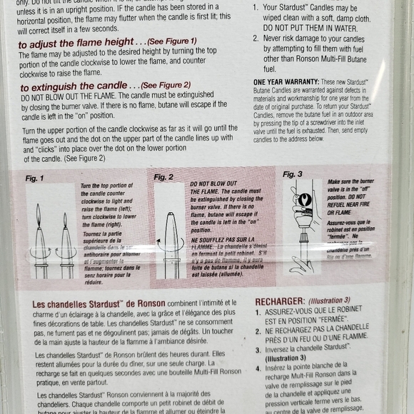 Ronson Stardust Butane Candles Refillable Green Holiday Christmas - Picture 9 of 14